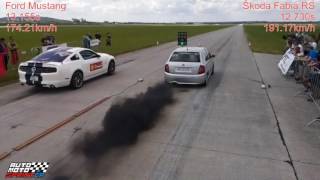 Ford Mustang vs Škoda Fabia RS Drag Race 14M 402m Letiště Hoškovice 1062017 [upl. by Eintroc677]