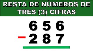 RESTA DE NUMEROS DE TRES 3 CIFRAS PARA NIÑOS DE PRIMARIA [upl. by Eiffe]