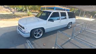 Obs chevy Suburban Questions answered about my wheel and tire specs and drop [upl. by Rudelson362]