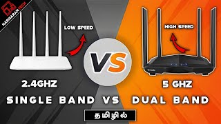 Single band Vs Dual band routers in tamil  24 GHz vs 5 GHz in tamil  Harisaran Tech [upl. by Einniw]