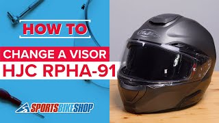 How to change a visor HJC RPHA91 motorcycle helmet [upl. by Bunnie734]