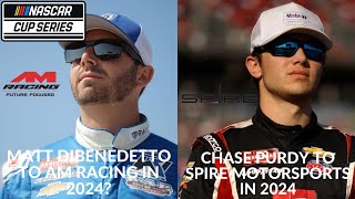 Matt DiBenedetto Not Joining AM Racing In 2024  Chase Purdy To Spire Motorsports In 2024 [upl. by Jehanna247]