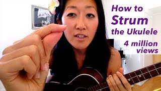 How To Strum the Ukulele  Beginner Uke Tutorial [upl. by Rednaskela]