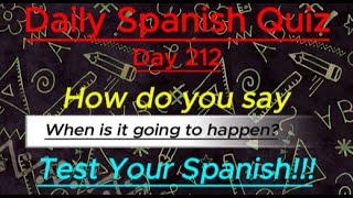 Daily Spanish Quiz Day 212 [upl. by Erdreid]