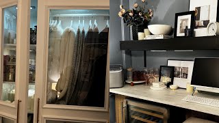 Home Decor  extended closet reveal and snack bar reveal ikeapax snackbar [upl. by Ttennaj947]