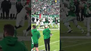 😮 Eagles Sideline Reaction to Saquon Barkley Ridiculous Backwards Leap [upl. by Lladnar402]