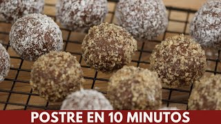 Trufas o bombones de avena postre fácil sin horno sin estufa listo en menos de 10 minutos [upl. by Aurie]