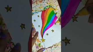 Colorful Front Page DIY 🌈✨  Art Notebook 🎨  frontpage colorful satisfying shorts journal [upl. by Lynett]