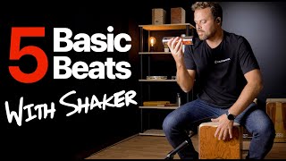 5 Basic Cajon Grooves With Shaker For Beginners [upl. by Cirdnek466]