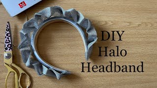 Sinamay Plaited Halo Headband Fascinator DIY tutorial  Millinery padded Silver Hairband [upl. by Sevart361]