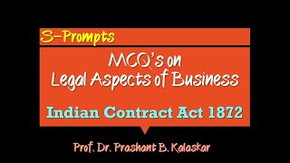 Indian Contract Act 1872 Multiple Choice Questions [upl. by Otrebron850]