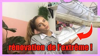 COMMENT NETTOYER SES SNEAKERS BLANCHES  restauration Nike Air force [upl. by Einnim]