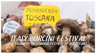 Italy Porcini Festival The exquisite mushroom festival of Borgotaro Borgo Val di Taro [upl. by Ahsinav]