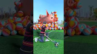 The mascot ostrich vibrato assistant on the football field is popular 3d shorts 🐖 👍 [upl. by Adnyl]