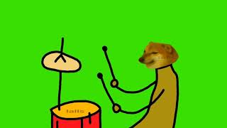 Cheems Doge Playing Drums Meme Template  Green Screen  Motherboard Bois [upl. by Annaujat]