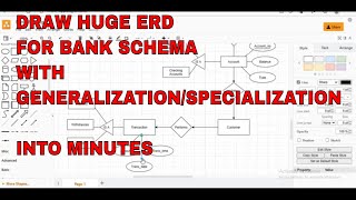 Bank ERD with generalization and specialization relation  ERD  Entity relationship diagram [upl. by Swetiana]