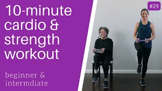 10 MINUTE CARDIOSTRENGTH WORKOUT  Beginner Intermediate [upl. by Lumpkin382]