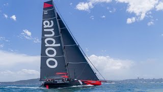 Andoo Comanche leading the Sydney to Hobart race [upl. by Mashe]