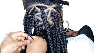 DETAILED PARTING TUTORIAL WHILE DOING BUTTERFLY BRAIDS AKA JUNGLE BRAIDS [upl. by Williamsen]