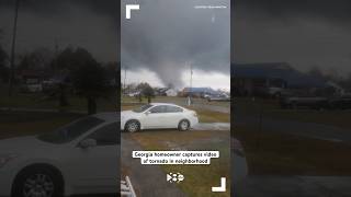 Georgia homeowner captures video of tornado in neighborhood [upl. by Kehsihba704]