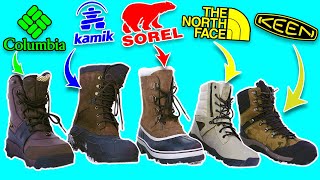 Top 5 Winter Boots CUT IN HALF  Sorel vs Columbia vs North Face vs Keen vs Kamik [upl. by Eirovi]