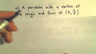 Conic Sections Parabolas Part 4 Focus and Directrix [upl. by Ianaj]