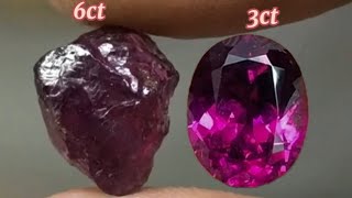 Purple Garnet Gemstone Lapidary  Umbalite Garnet stone Africa cutamppolish garnet umbalitegarnet [upl. by Sefton653]