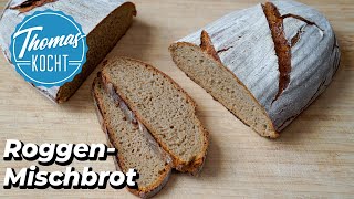 Roggenmischbrot  aromatisches leckeres Brot backen [upl. by Helbonnas]