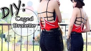 ☀DIY Summer Bralette Bandeau Caged Back [upl. by Mechling]