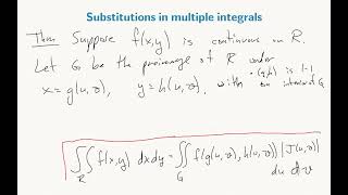 1581 Substitutions in multiple integrals [upl. by Doralynne]