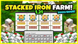 BEST IRON FARM EVER 2000HOUR In Minecraft Bedrock 121 [upl. by Kohler212]