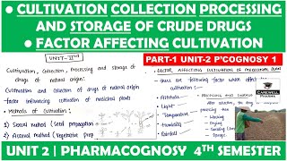 Cultivation Collection Processing and Storage of Crude Drugs  Factor Affecting cultivation P1 U1 [upl. by Horatia]