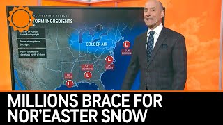 Millions Brace for Noreaster Snow  AccuWeather [upl. by Thedric]