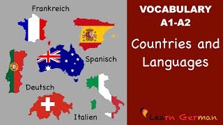 Learn German Vocabulary  Countries amp Languages in German Länder und Sprachen [upl. by Tipton]