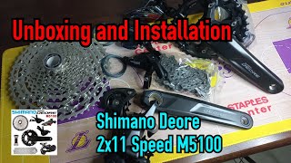 Shimano Deore 2x11 Speed M5100 Unboxing and Installation ‼️ [upl. by Yelrah23]