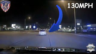 Dashcam Stolen Hyundai Hits 130mph in Chicagoland Chase [upl. by Isdnyl]