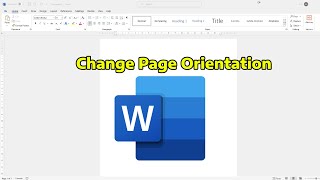 How To Change Page Orientation in Microsoft Word [upl. by Lewse737]