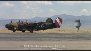 B24 Liberator warmup amp TakeOff [upl. by Honniball]