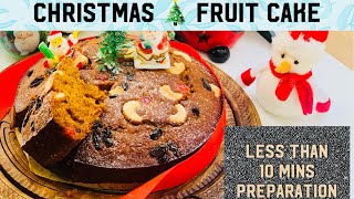 CHRISTMAS PLUM CAKE LESS THAN 10 MINS PREPARATION  SIMPLE AND EASY PLUM CAKE  EASY CHRISTMAS CAKE [upl. by Eanil827]