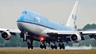 Smooth Landing of the Majestic KLM 747 PHBFY in Amsterdam Schiphol Airport [upl. by Bodwell742]