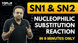 Nucleophilic substitution reaction  SN1 amp SN2 Class 12 Haloalkane and Haloarenes [upl. by Manny]