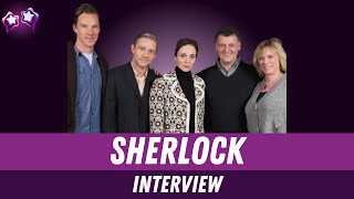 Sherlock BBC TV Cast Interview Benedict Cumberbatch Martin Freeman Amanda Abbington Steven Moffat [upl. by Dietz]