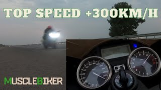 TOP SPEED MOTORCYCLE FLYBY 300KMH KAWASAKI NINJA ZX14R AKRAPOVIC EXHAUST [upl. by Yznel]