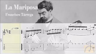 La Mariposa  Francisco Tárrega  Classical Guitar Tab [upl. by Pape]