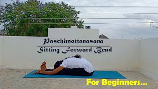 Paschimottanasana for Beginners in Tamil  Sitting Forward Bending  Yoga Shiva amp yoga Satya [upl. by Airamas]