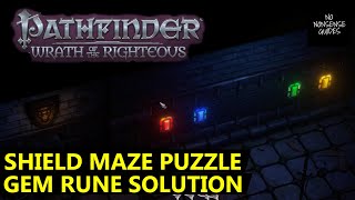 Pathfinder Wrath of The Righteous Shield Maze Puzzle Solution  Color Puzzle [upl. by Anomis]