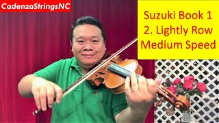 Lightly Row  Medium Speed  Suzuki Violin Book 1 [upl. by Robinett281]