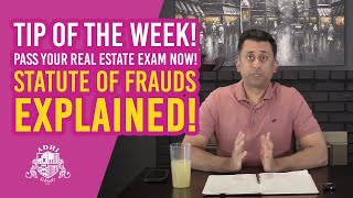 Tip of the Week Pass your REAL ESTATE EXAM NOW Statute of Frauds EXPLAINED [upl. by Raff]