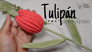 🌷 TULIPAN MODELO NUEVO🌷 PATRON 3D A CROCHET  PASO A PASO  FÁCIL Y RÁPIDO [upl. by Olnee]