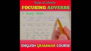 Focusing Adverbs  English Grammar [upl. by Ricardo593]